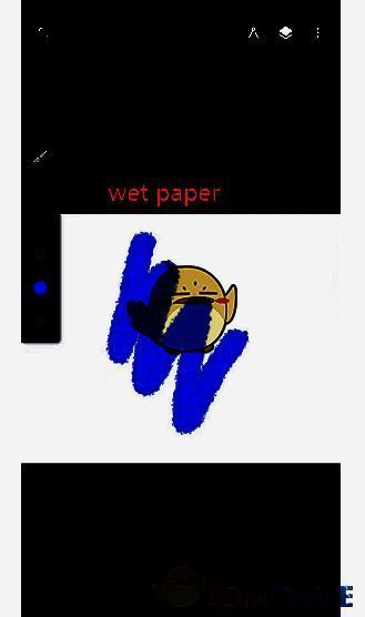 painter软件中wet paper水彩笔刷效果示例图