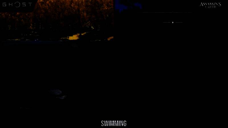 对马岛之鬼与刺客信条:影游泳对比图