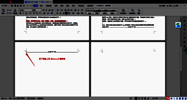 鼠标定位在 WPS 下一页分页符上的示例图