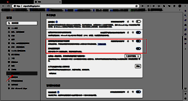 系统和性能选项页面图片
