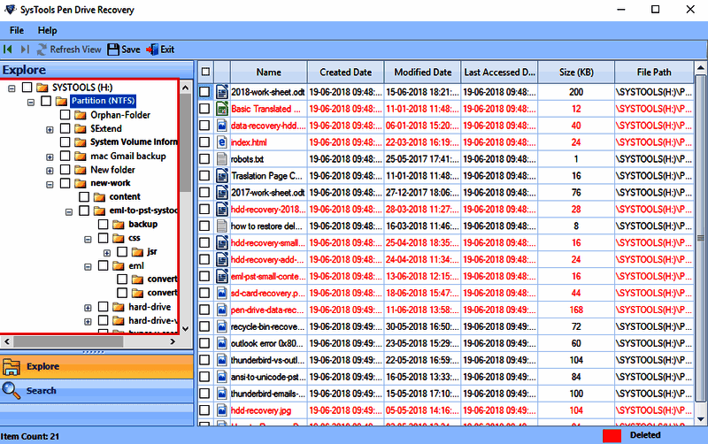 SysTools Pen Drive Recovery软件勾选文件保存界面