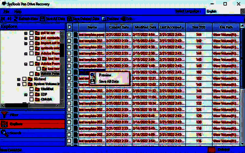 SysTools Pen Drive Recovery软件逐个选择文件保存界面
