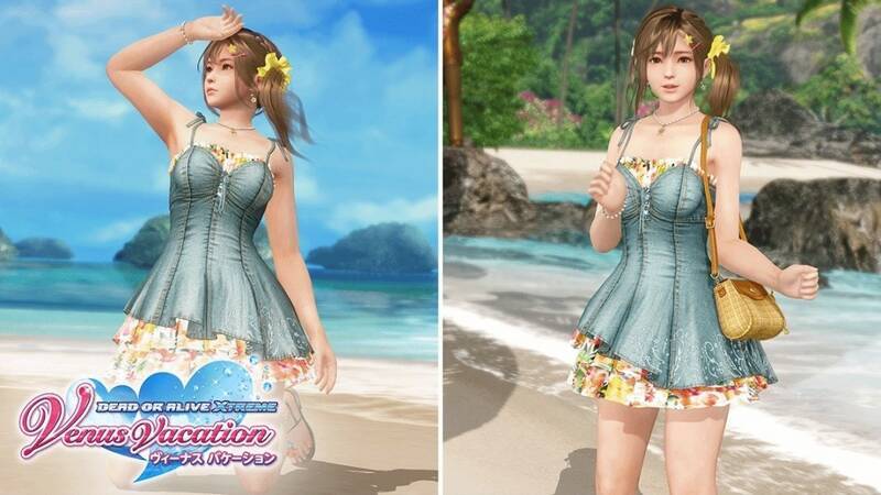 《死或生：女神璀璨假期》联动特典海咲泳装另一角度图片