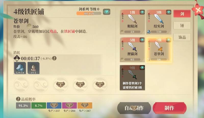 铁匠制造装备相关图