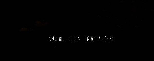 热血三国抓野将相关配图1