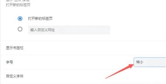 谷歌浏览器修改字号后页面展示图
