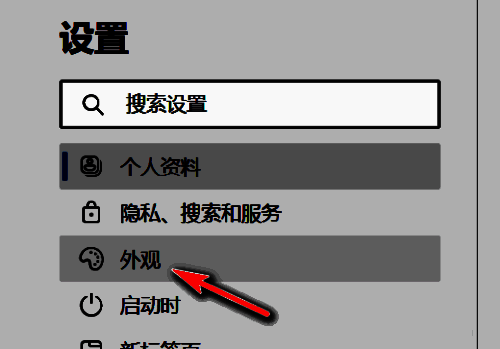 点击外观选项界面图