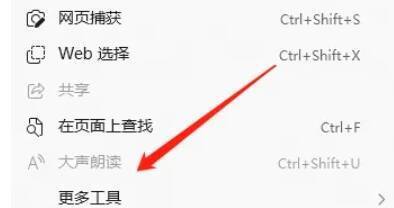 Edge浏览器展开菜单中的设置选项界面
