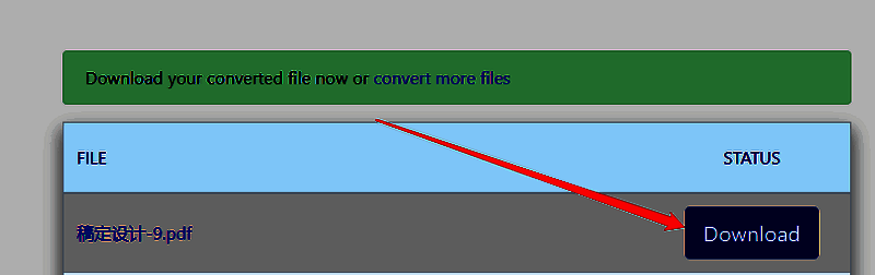 Zamzar在线转换工具下载转换后的PDF文件界面