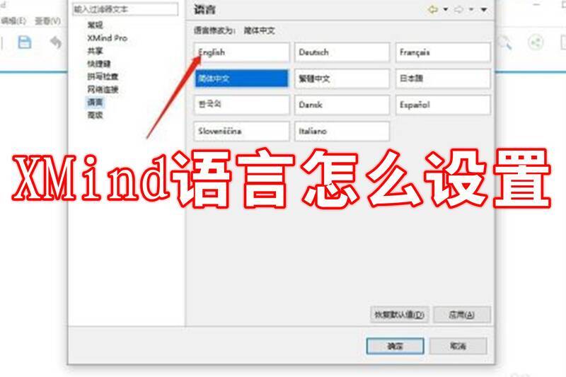 XMind语言设置相关展示图