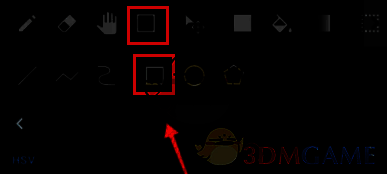 medibang paint图形工具中正方形图标界面
