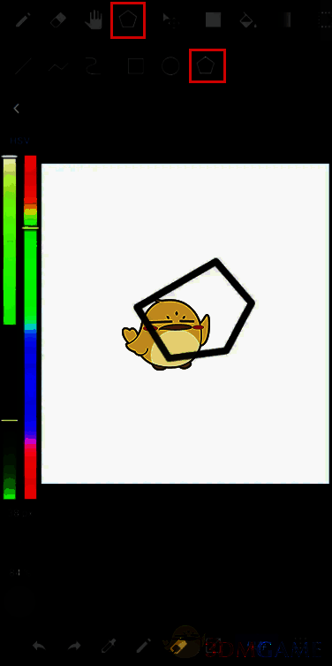 medibang paint画布中绘制的五边形