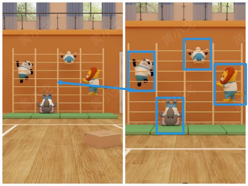 攀爬架上动物位置图