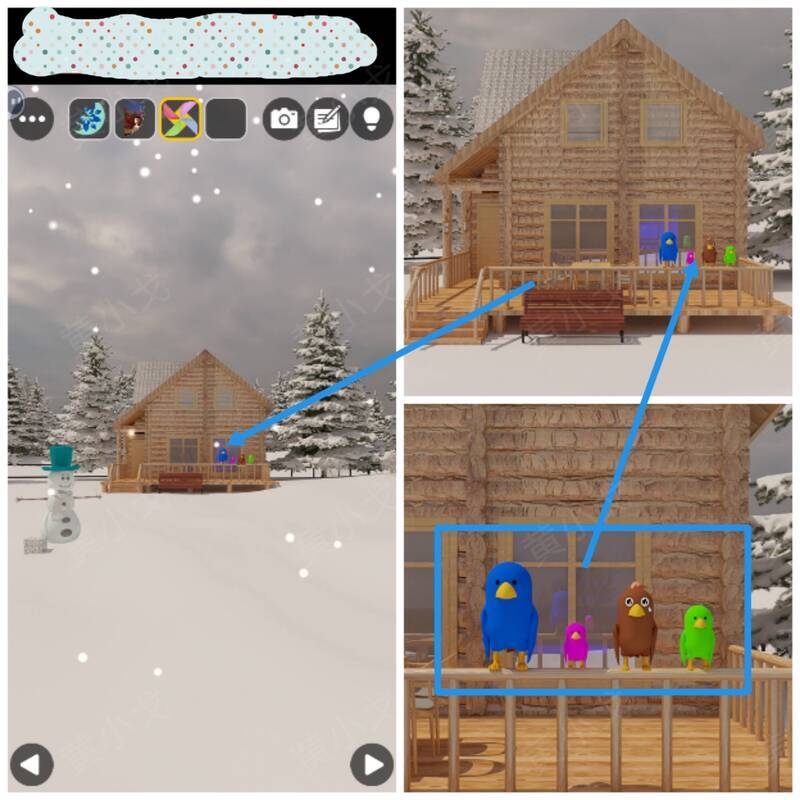 木屋外鸟的线索图