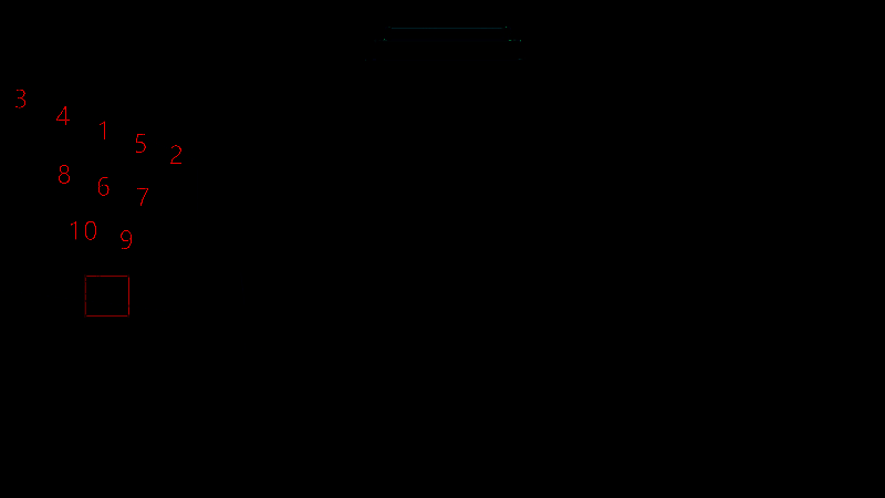 雕像房间开锁及点击按钮图示