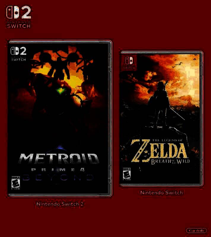 任天堂Switch 2卡带盒与PS5游戏盒尺寸对比示意