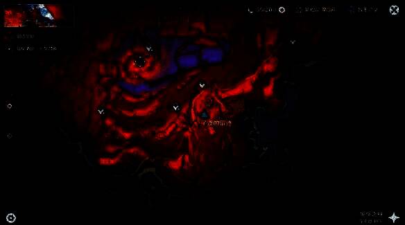 孑遗的留迹锚点及南边方向示意