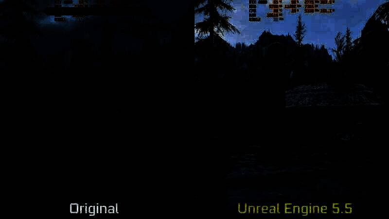 《上古卷轴5》虚幻5粉丝版与原版对比截图2