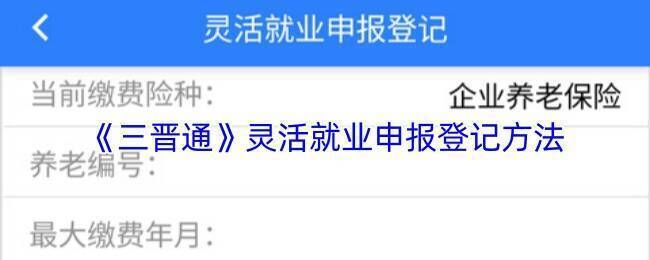 三晋通灵活就业申报相关页面示例图