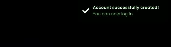 账号注册成功提示界面