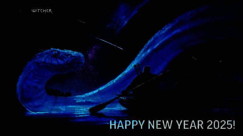 CDPR含杰洛特的新年贺图