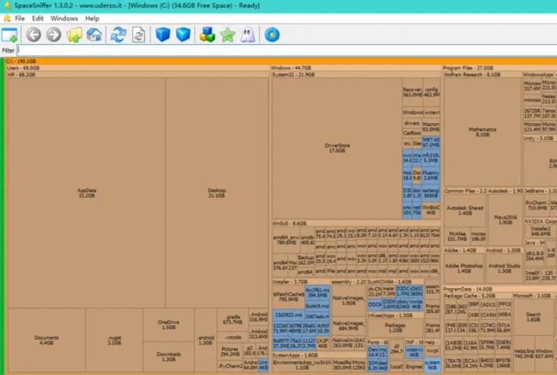 SpaceSniffer主界面选择分析目标图片