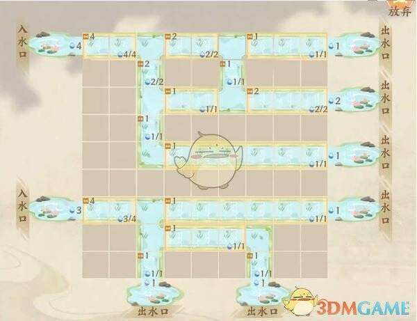 放置水量承载为1的直道后的场景图