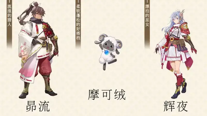 游戏主人公及摩可绒形象