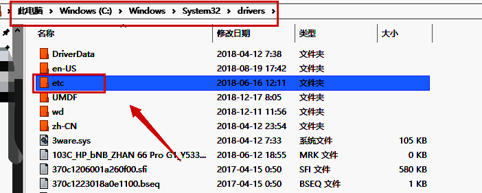 etc文件夹的界面图