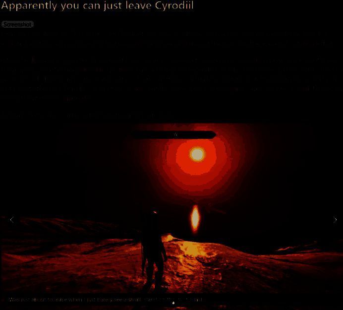 《上古卷轴4：重制版》玩家探索地图外画面