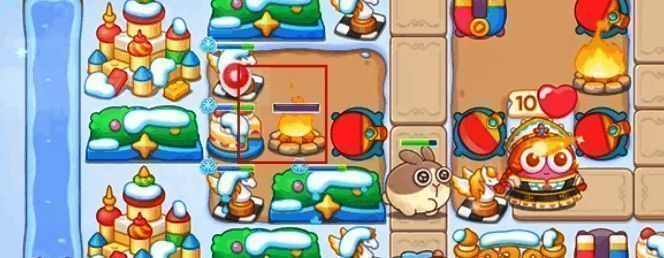 保卫萝卜4胡桃夹子第37关在左侧放置火堆炮塔后场景图