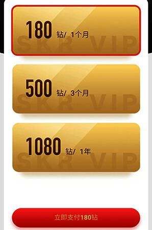 撕歌会员档位选择界面图