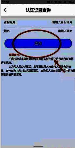 点击认证记录查询模块