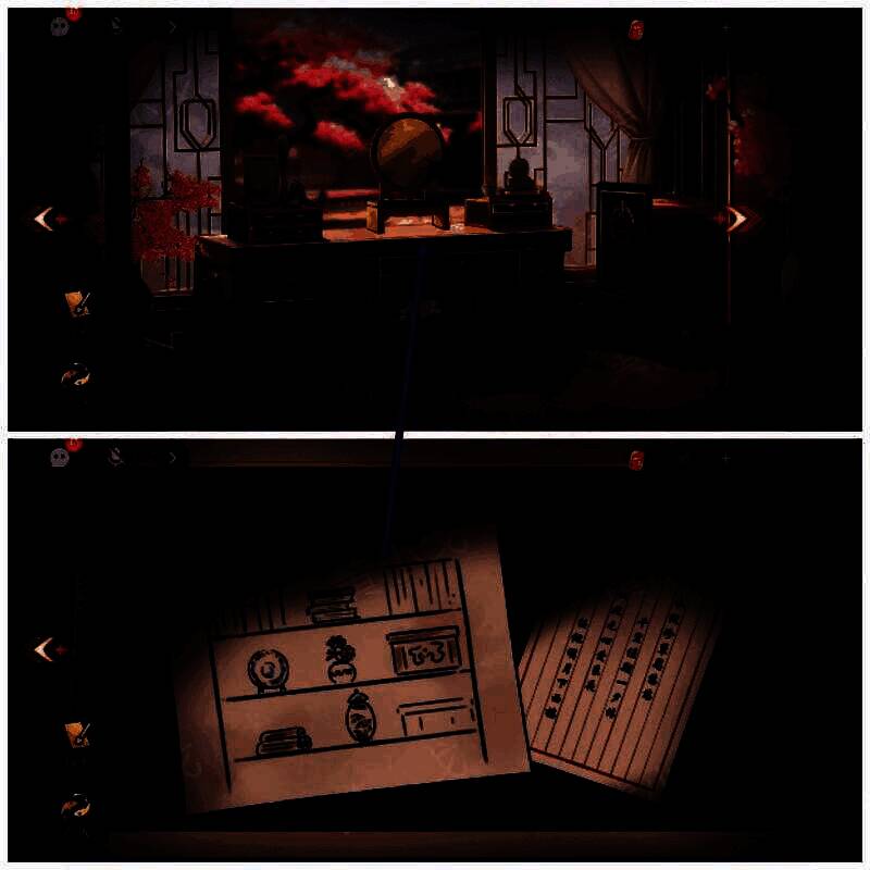 打开梳妆台抽屉触发剧情画面