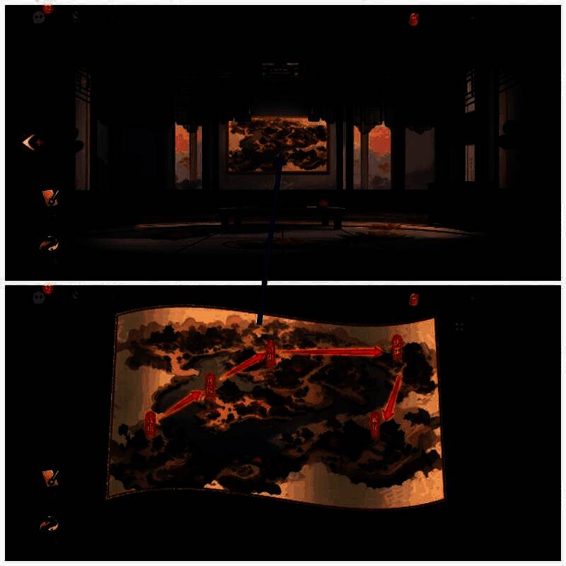 水镜楼墙上地图界面