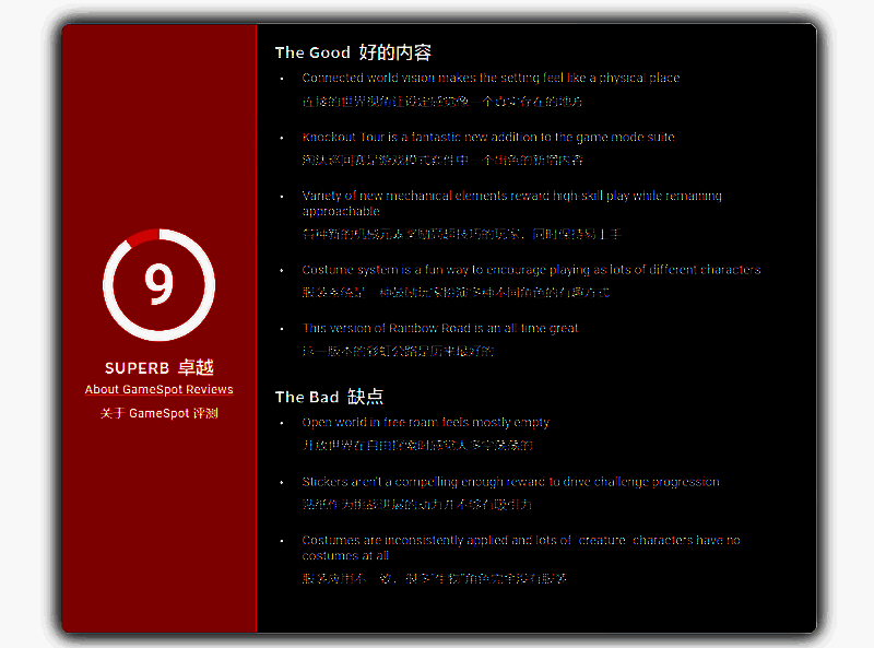 《马里奥赛车：世界》Gamespot 评分相关图片