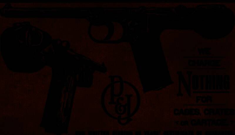 游戏中角色持半自动手枪瞄准的瞬间画面