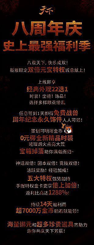 天下手游八周年庆宣传图