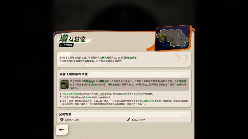 赛季阵营天赋界面