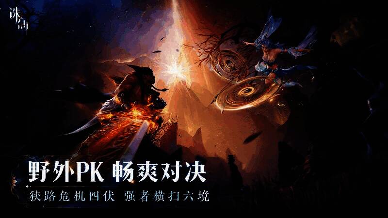 玩家在野外激烈战斗，技能特效炫目