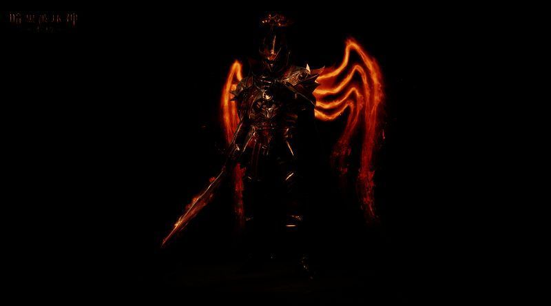 角色穿戴勇气之焰时装，背后展开巨大光翼，金色光环环绕头顶