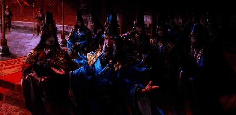 十常侍皮肤合图,整体风格华丽复古,细节精致