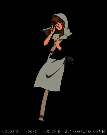 药师野乃宇手持药剂,身着神秘服饰,准备施展技能