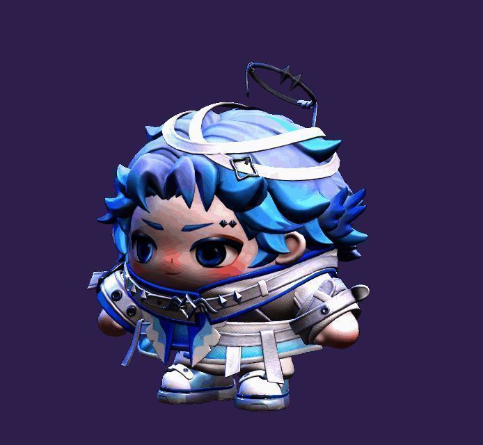 小天使银蓝外观展示,淡蓝色装扮搭配星辰光环