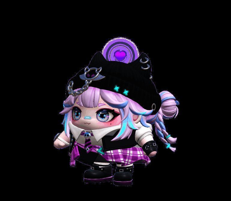 小恶魔星紫外观展示,黑色针织帽与挑染发辫尽显个性