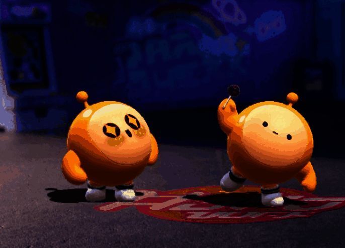 互动动作“抢棒棒糖”展示图,角色互动趣味十足