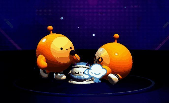 双人动作“堆雪羊羊”展示图,角色合作堆雪人