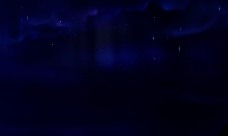 夜晚的虹光天气,远处极光闪烁,营造出梦幻般的氛围