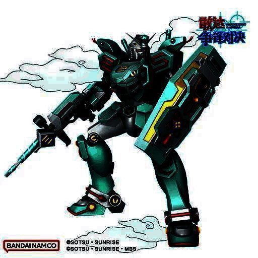 巳蛇敢达战斗姿态展示，手持武器，姿态威武