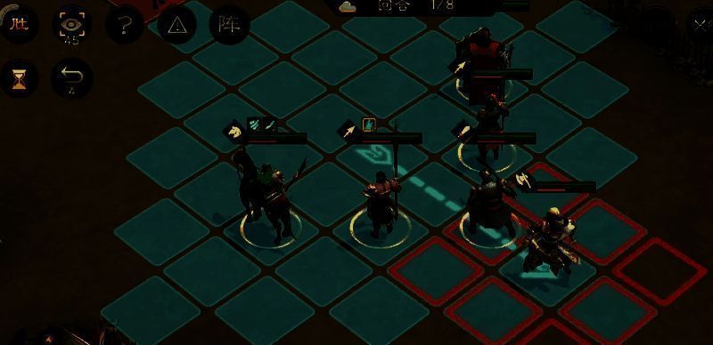 战斗场景截图，李傕与高览正在交替控制黄忠，我方角色围绕其周围准备输出